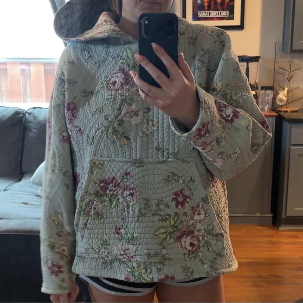 Floral Quilted Hoodie
